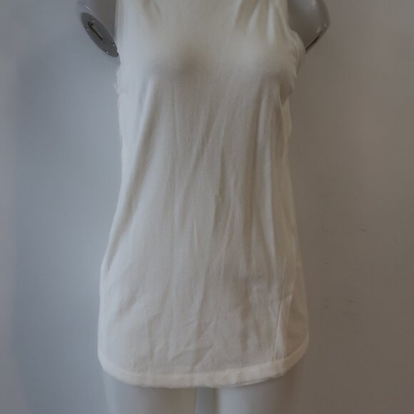 Womens Donna Karan Black Label Ivory Mix Media 2 Pc Set Cardigan Tank Sweater M - Picture 4 of 16